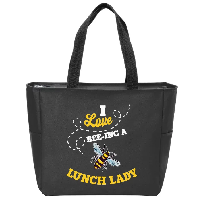 Lunch Lady Bee Lover Cafeteria School Food Service Crew Zip Tote Bag