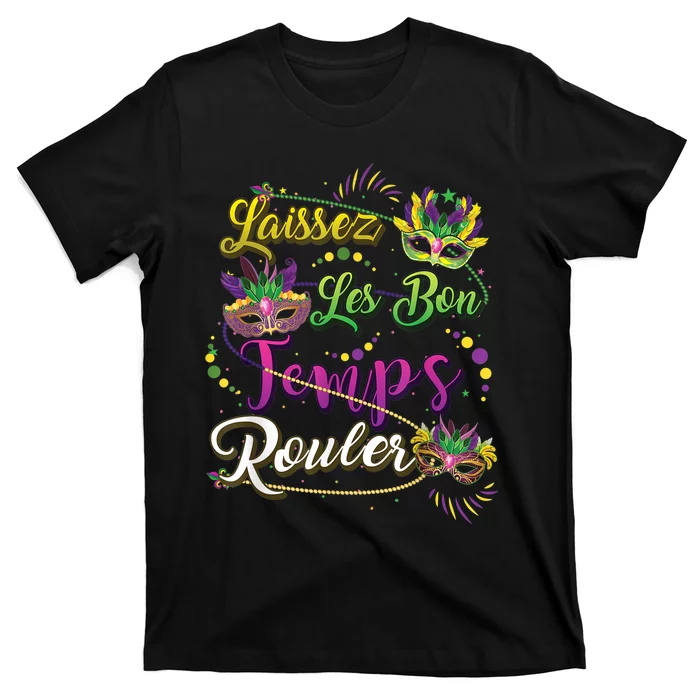 Laissez Les Bon Temps Rouler Mardi Gras Beads Tee T-Shirt