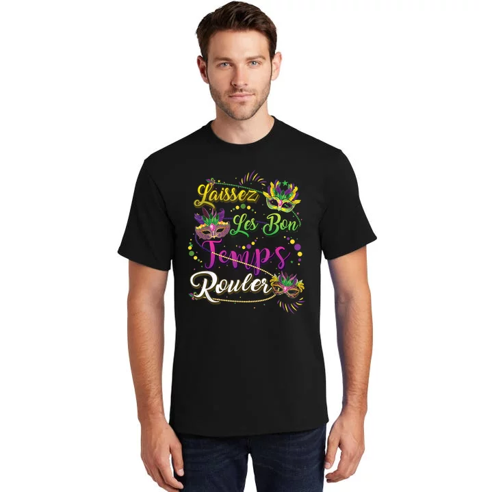 Laissez Les Bon Temps Rouler Mardi Gras Beads Tee Tall T-Shirt