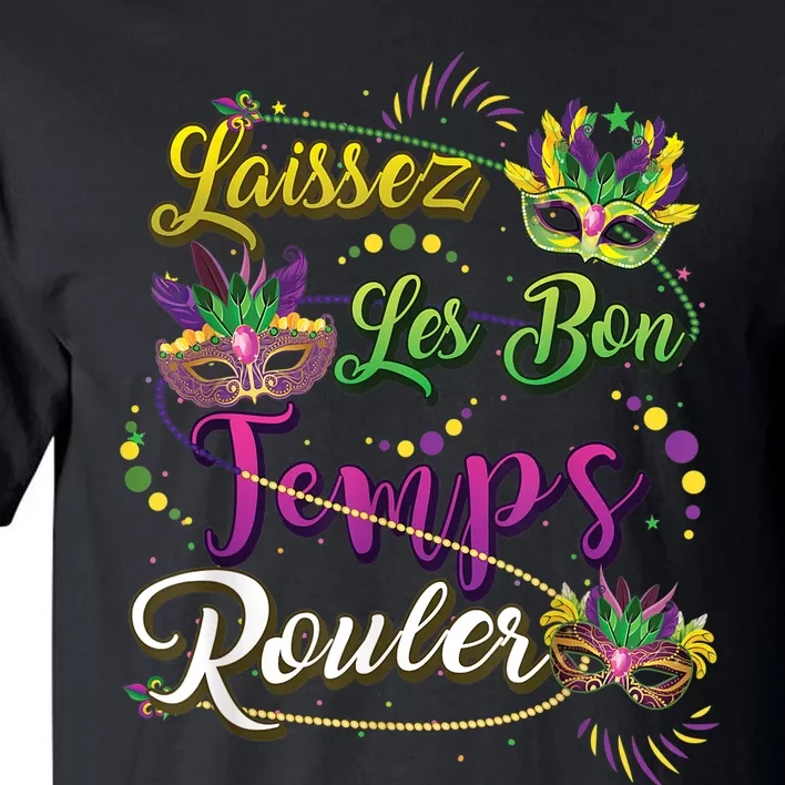 Laissez Les Bon Temps Rouler Mardi Gras Beads Tee Tall T-Shirt