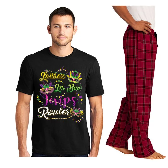 Laissez Les Bon Temps Rouler Mardi Gras Beads Tee Pajama Set