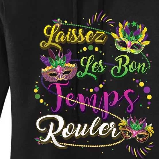 Laissez Les Bon Temps Rouler Mardi Gras Beads Tee Women's Pullover Hoodie