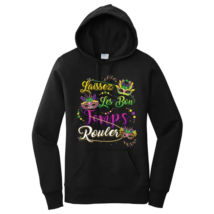 Laissez Les Bon Temps Rouler Mardi Gras Beads Tee Women's Pullover Hoodie