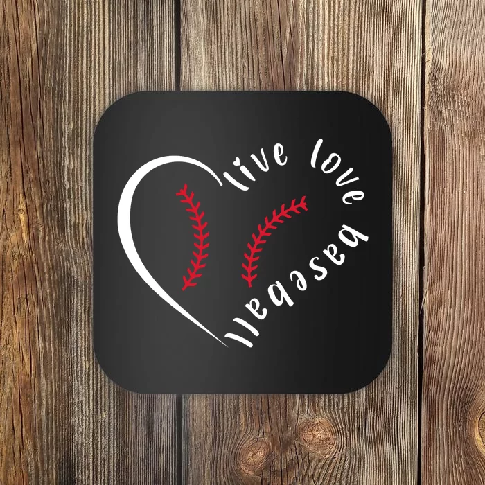 Live Love Baseball Funny Gift Baseball Lover Coaster