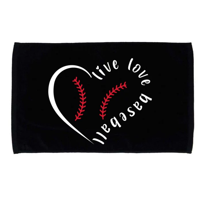 Live Love Baseball Funny Gift Baseball Lover Microfiber Hand Towel