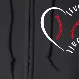 Live Love Baseball Funny Gift Baseball Lover Full Zip Hoodie