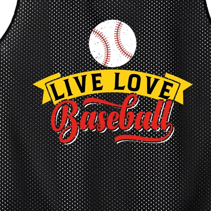 Live Love Baseball Funny Gift Baseball Lover Retro Mesh Reversible Basketball Jersey Tank