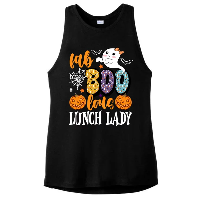 Lunch Lady Boo Halloween Festive Cute Ladies Tri-Blend Wicking Tank