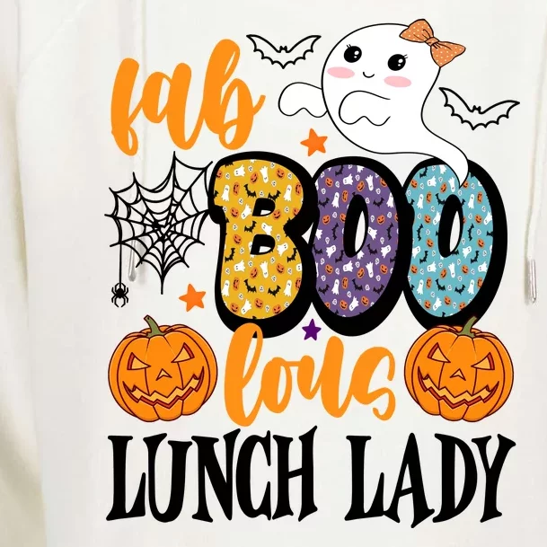 Lunch Lady Boo Halloween Festive Cute Womens Funnel Neck Pullover Hood