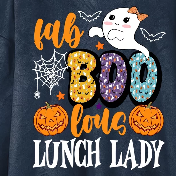 Lunch Lady Boo Halloween Festive Cute Hooded Wearable Blanket