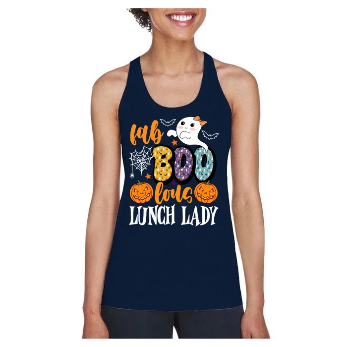 Lunch Lady Boo Halloween Festive Cute Women's Racerback Tank