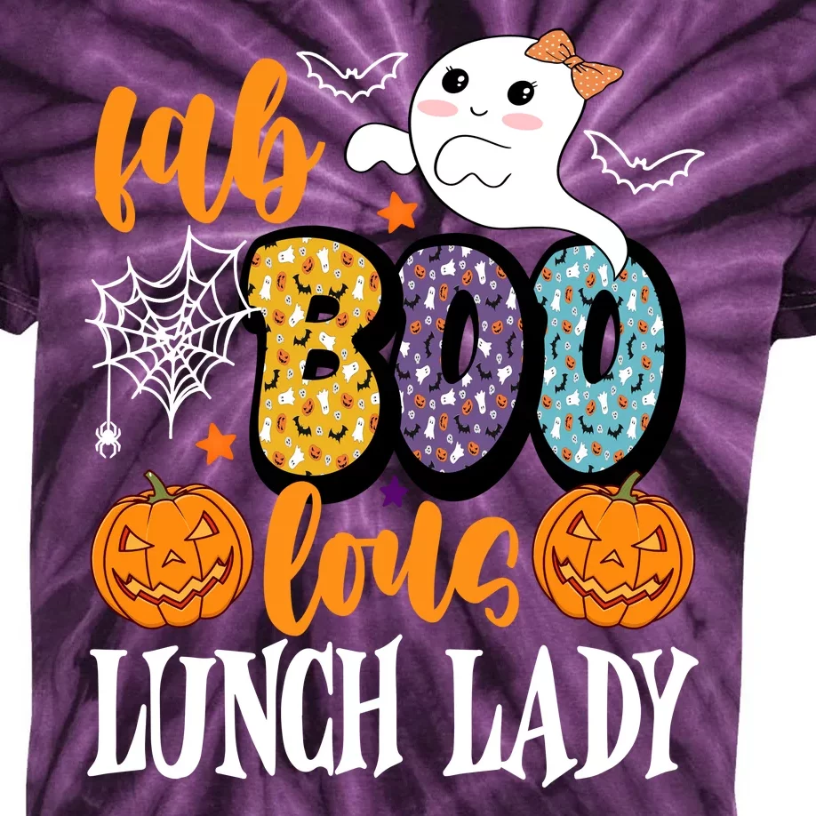 Lunch Lady Boo Halloween Festive Cute Kids Tie-Dye T-Shirt