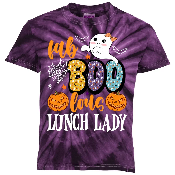 Lunch Lady Boo Halloween Festive Cute Kids Tie-Dye T-Shirt