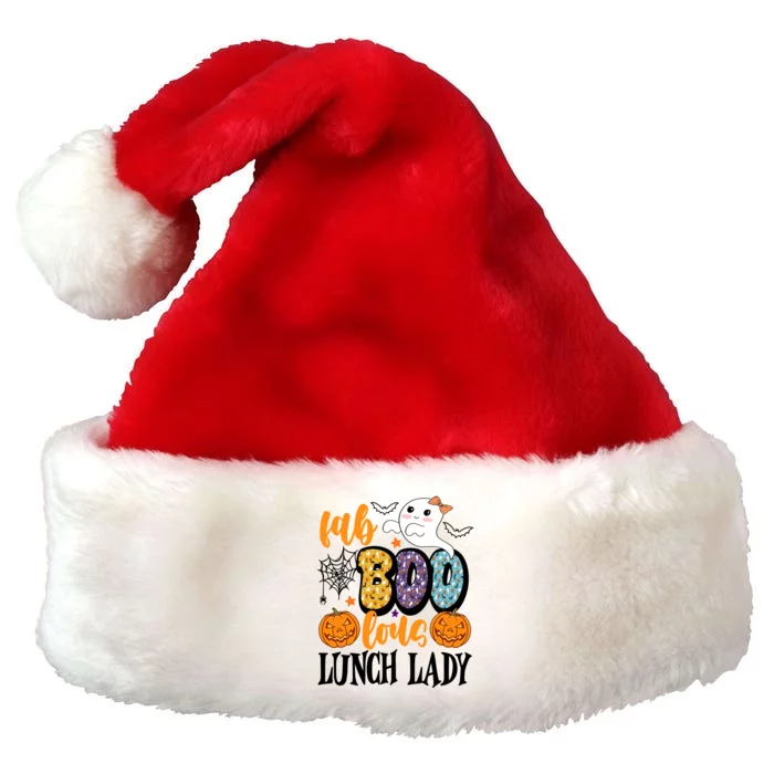 Lunch Lady Boo Halloween Festive Cute Premium Christmas Santa Hat