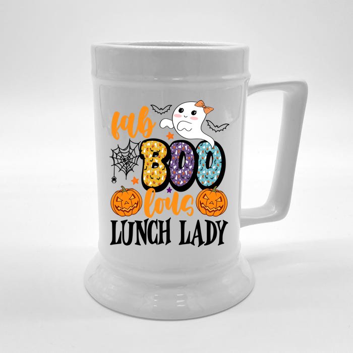 Lunch Lady Boo Halloween Festive Cute Front & Back Beer Stein