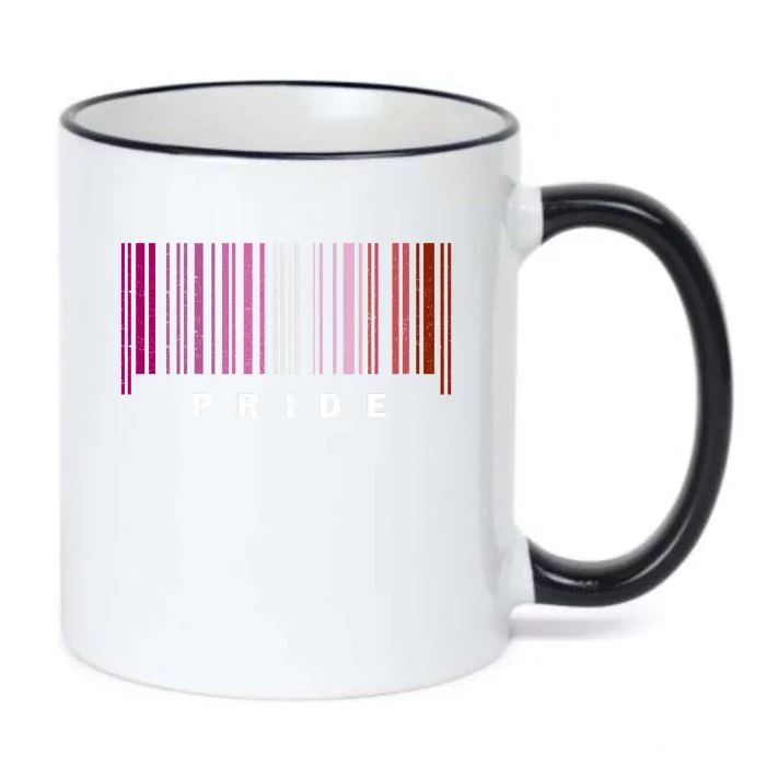 LGBT LESBIAN BARCODE Lesbian Flag LGBTQ Ally Pride Month Black Color Changing Mug