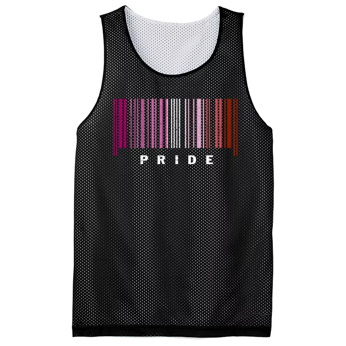 LGBT LESBIAN BARCODE Lesbian Flag LGBTQ Ally Pride Month Mesh Reversible Basketball Jersey Tank