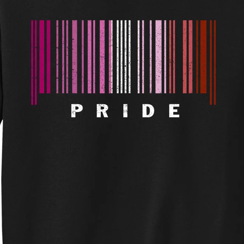 LGBT LESBIAN BARCODE Lesbian Flag LGBTQ Ally Pride Month Tall Sweatshirt