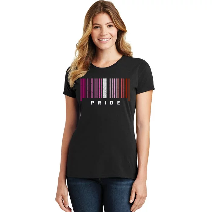 LGBT LESBIAN BARCODE Lesbian Flag LGBTQ Ally Pride Month Women's T-Shirt