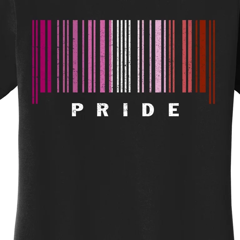 LGBT LESBIAN BARCODE Lesbian Flag LGBTQ Ally Pride Month Women's T-Shirt