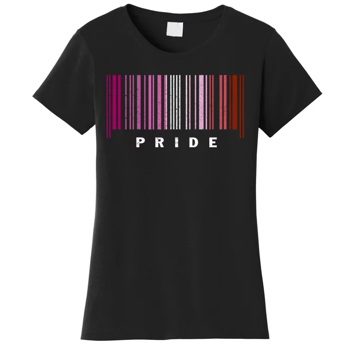 LGBT LESBIAN BARCODE Lesbian Flag LGBTQ Ally Pride Month Women's T-Shirt