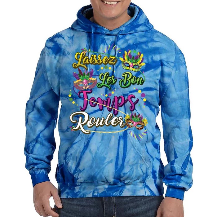 Laissez Les Bon Temps Rouler Mardi Gras Beads Tee Cool Gift Tie Dye Hoodie