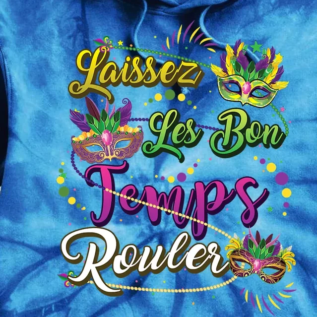 Laissez Les Bon Temps Rouler Mardi Gras Beads Tee Cool Gift Tie Dye Hoodie