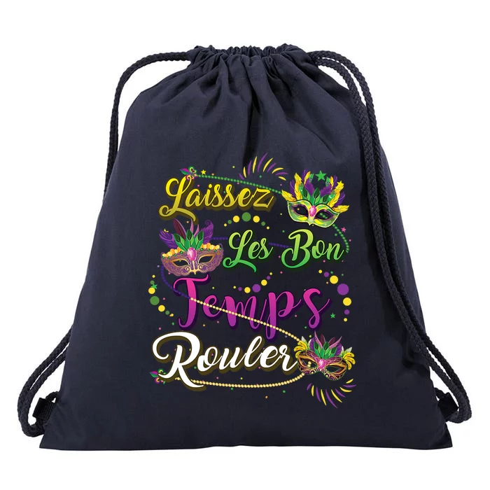 Laissez Les Bon Temps Rouler Mardi Gras Beads Tee Cool Gift Drawstring Bag