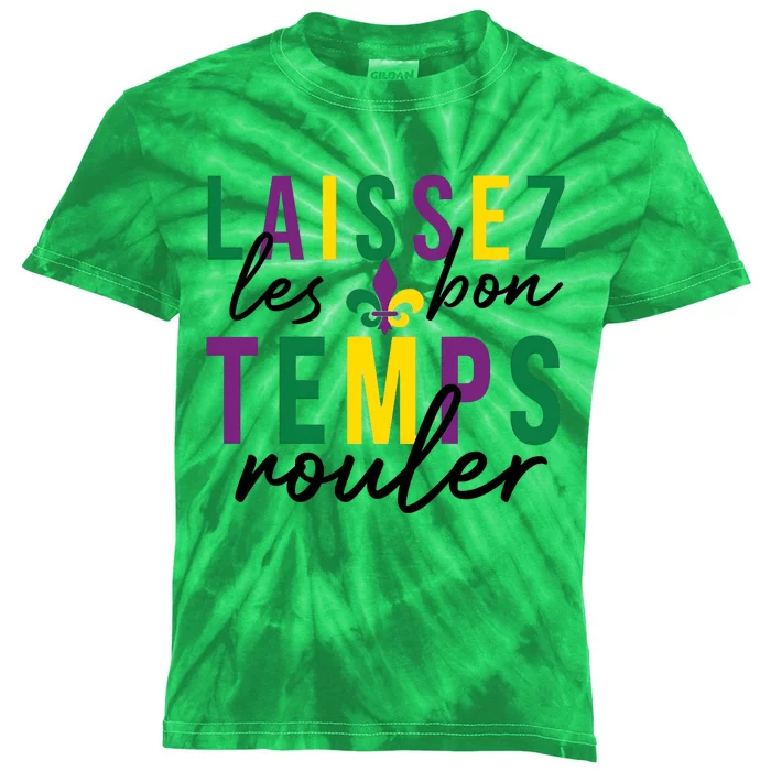 Laissez Les Bon Temps Rouler Mardi Gras Kids Tie-Dye T-Shirt