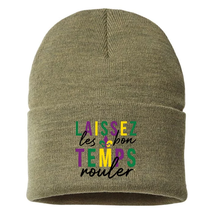 Laissez Les Bon Temps Rouler Mardi Gras Sustainable Knit Beanie