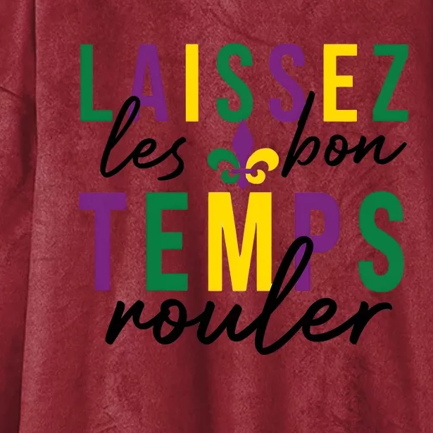 Laissez Les Bon Temps Rouler Mardi Gras Hooded Wearable Blanket