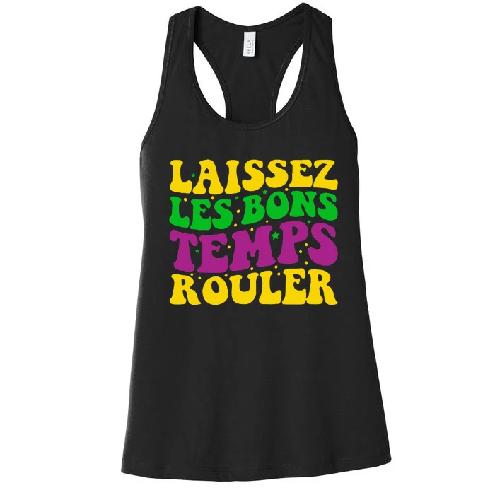 Laissez Les Bons Temps Rouler Mardi Gras New Orleans Women's Racerback Tank