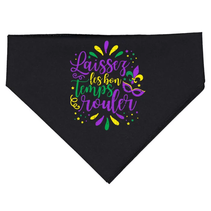 Laissez Les Bons Temps Rouler Mardi Gras New Orleans USA-Made Doggie Bandana