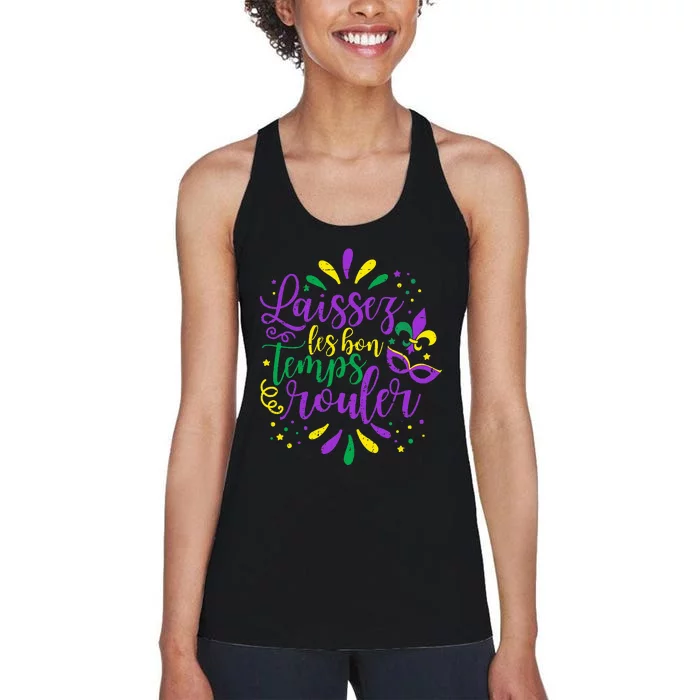 Laissez Les Bons Temps Rouler Mardi Gras New Orleans Women's Racerback Tank