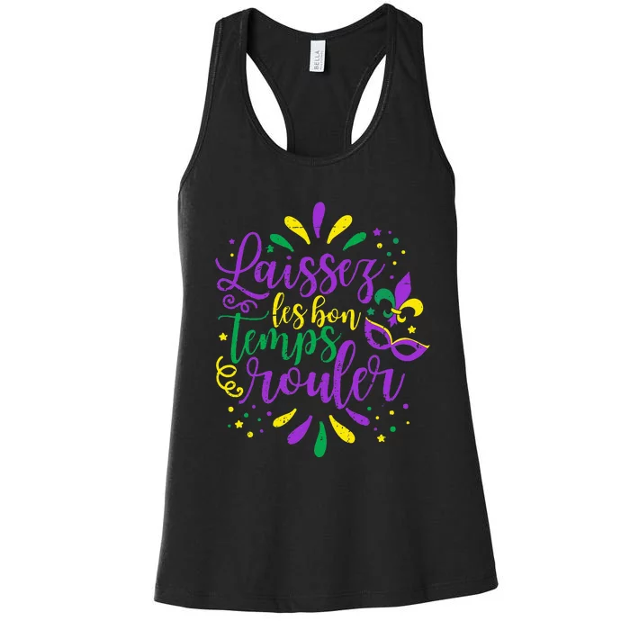 Laissez Les Bons Temps Rouler Mardi Gras New Orleans Women's Racerback Tank