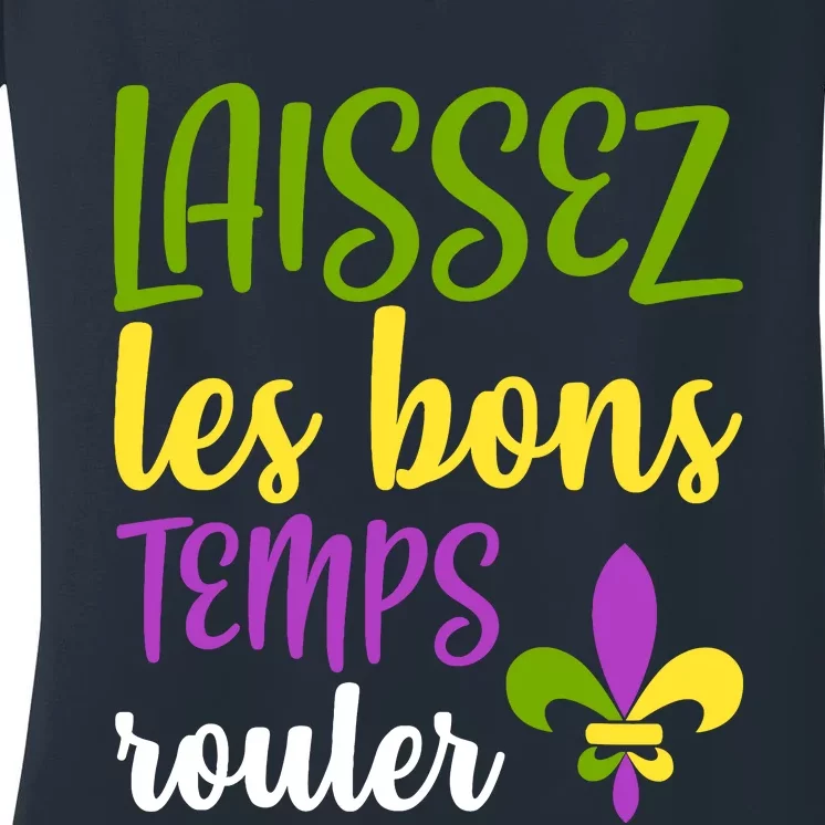 Laissez Les Bon Temps Rouler Mardi Gras Carnival Costume Women's V-Neck T-Shirt