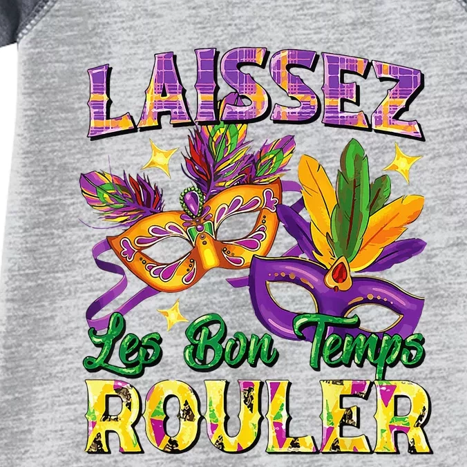 Laissez Les Bon Temps Rouler Mardi Gras 2024 Fleur De Lis1 Infant Baby Jersey Bodysuit