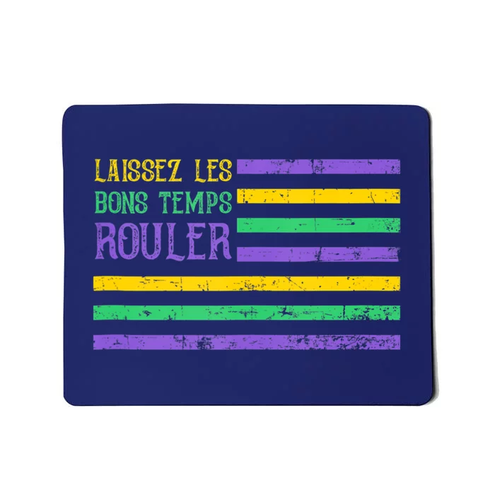 Laissez Les Bons Temps Rouler American Flag Mardi Gras Mousepad