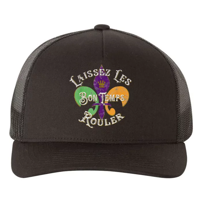 laissez les bon temps rouler mardi gras 2022 fleur de lis Yupoong Adult 5-Panel Trucker Hat