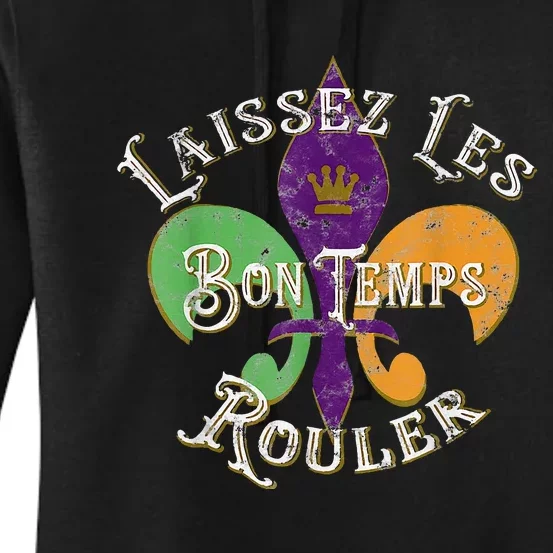 laissez les bon temps rouler mardi gras 2022 fleur de lis Women's Pullover Hoodie