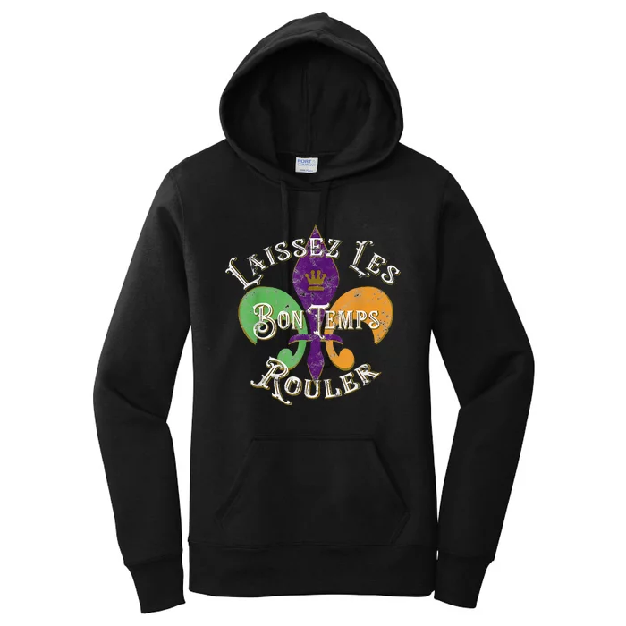 laissez les bon temps rouler mardi gras 2022 fleur de lis Women's Pullover Hoodie