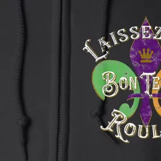 laissez les bon temps rouler mardi gras 2022 fleur de lis Full Zip Hoodie