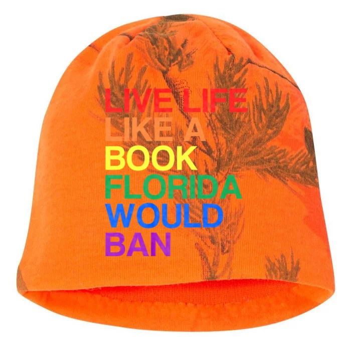 Live Like Book In Florida. Lgbtq Rainbow Gift Lgbtqia Pride Kati - Camo Knit Beanie