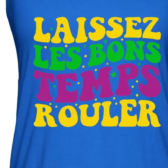 Laissez Les Bons Temps Rouler Mardi Gras New Orleans Ladies Essential Flowy Tank