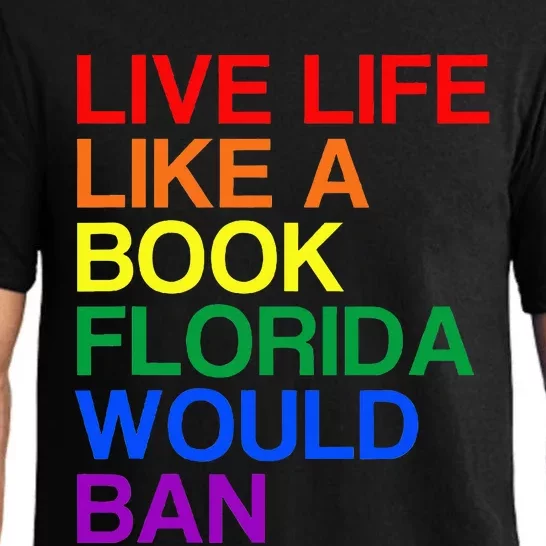 Live Like Book In Florida. Lgbtq Rainbow Gift Lgbtqia Pride Pajama Set