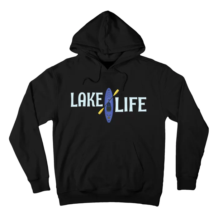 Lake Life Blue Kayak Gift Hoodie