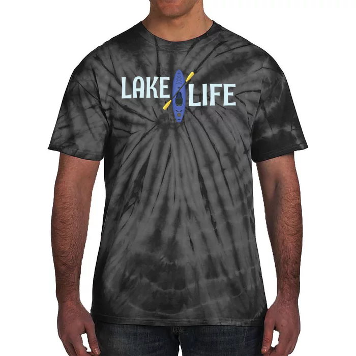 Lake Life Blue Kayak Gift Tie-Dye T-Shirt