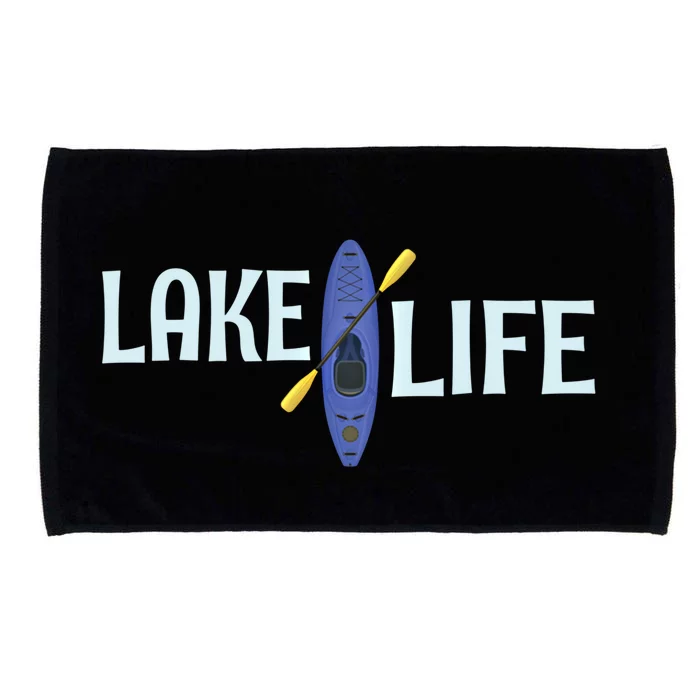 Lake Life Blue Kayak Gift Microfiber Hand Towel