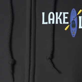 Lake Life Blue Kayak Gift Full Zip Hoodie