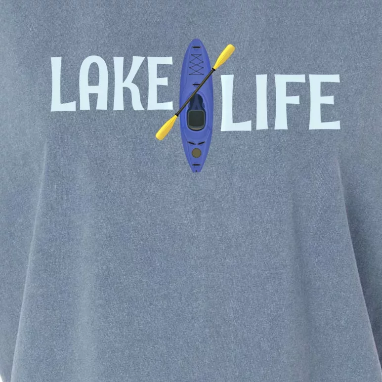 Lake Life Blue Kayak Gift Garment-Dyed Women's Muscle Tee